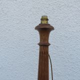 Art Deco tapered floor lamp in solid oak, 1930s-40s