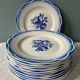 Lot de 12 assiettes plates Digoin Sarreguemines, modèle Marsac
