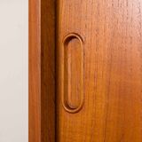 Hansen and Guldborg extra wide shelving unit in teak, 1960s