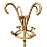 1960s Rattan Coat Rack from France