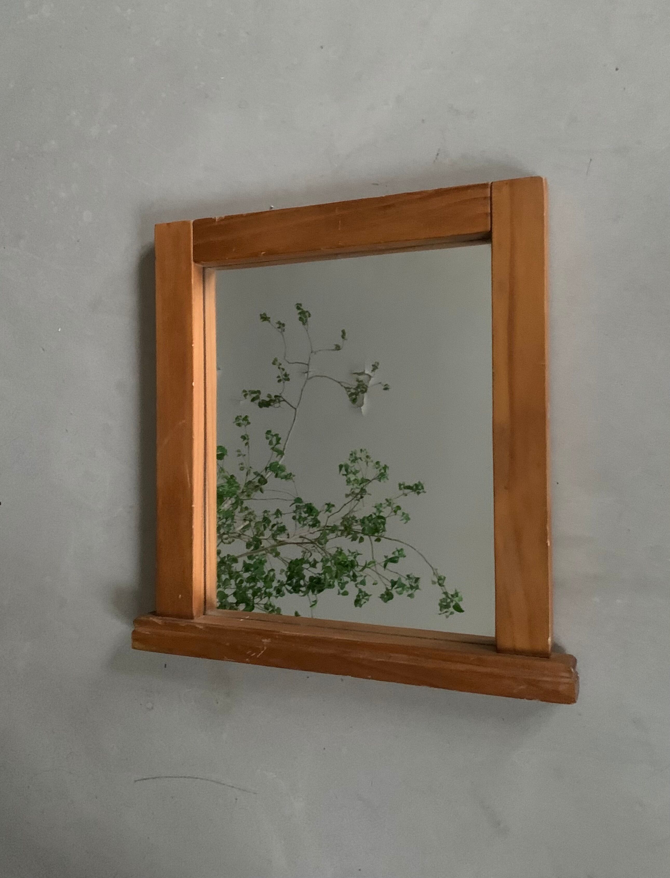 Vintage mirror 80s wood