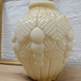 Opaline Art Deco Ivory Vase