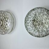 Duo of wall lamps peris andreu, cut glass, spain, 1970