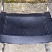 Set of 4 bauhaus cantilever chairs black leather and chrome design 80's