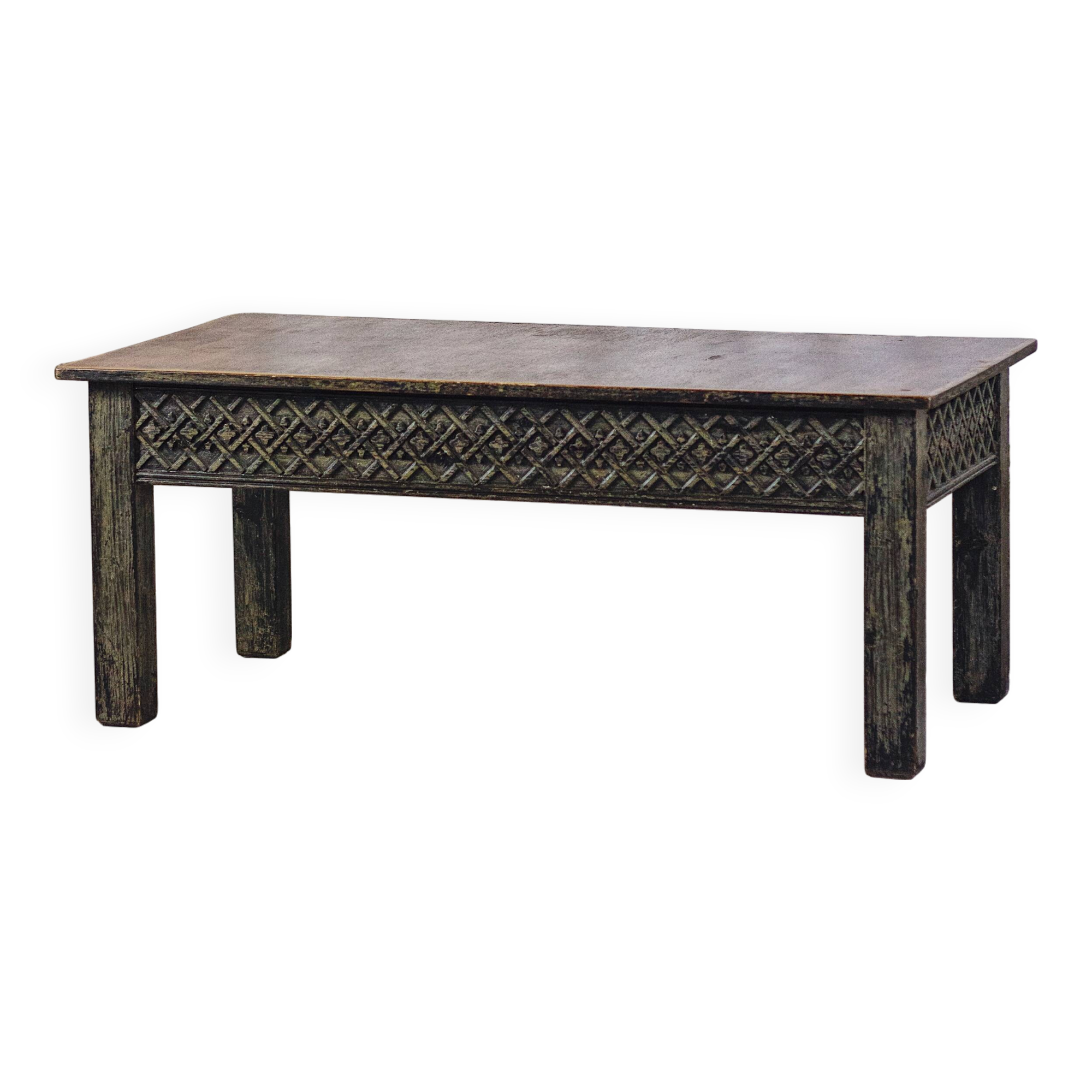 Indian carved wooden coffee table