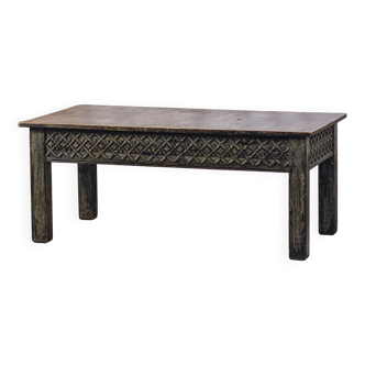 Indian carved wooden coffee table