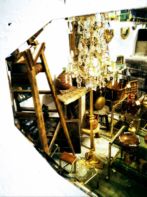 Bevelled octagonal mirror 30s