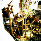 Bevelled octagonal mirror 30s