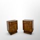 Tables de chevet Art déco italiennes en ronce de noyer, années 1930.