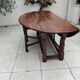 Antique large Gateleg table from the 16th century, oak with marquetry of a rose of the winds.