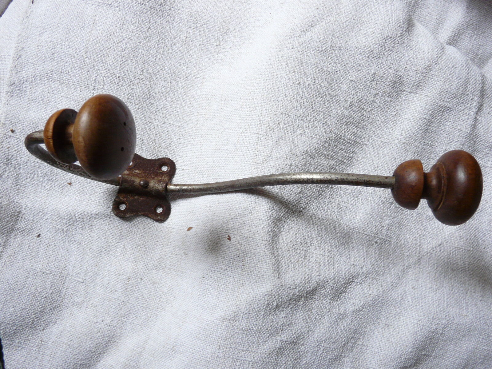 Double patère bois et métal