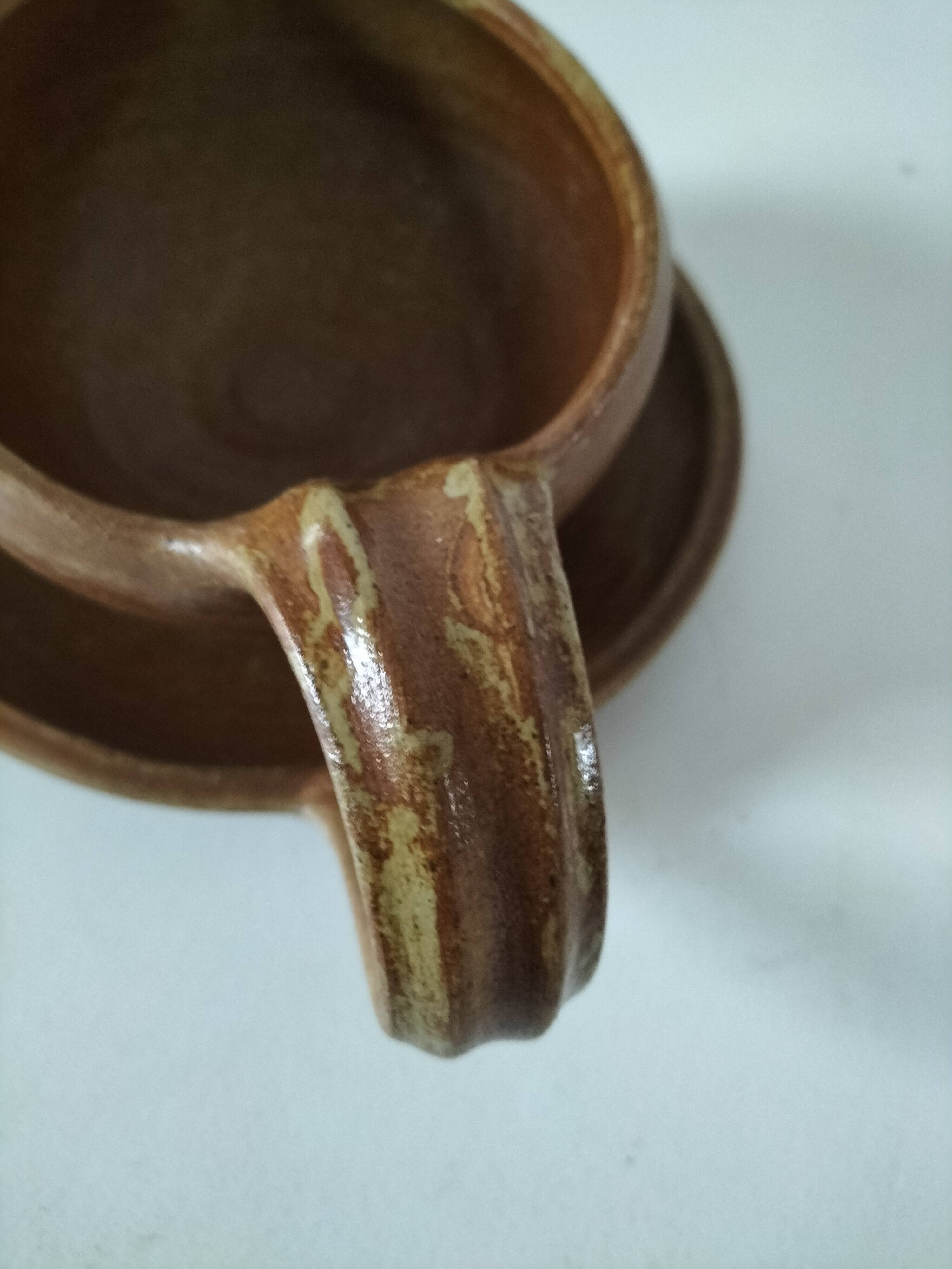 Handcrafted stoneware gravy boat