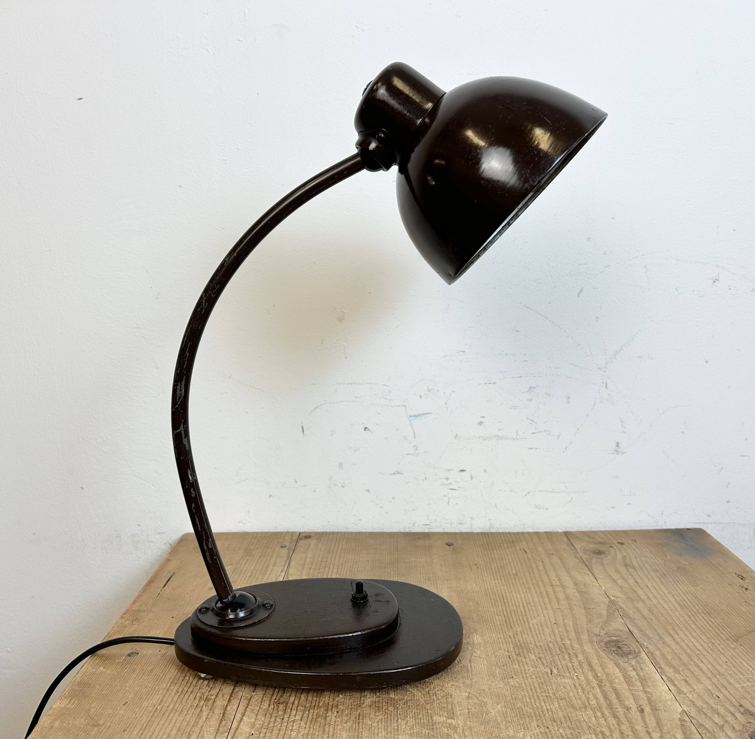 Vintage brown adjustable table lamp, 1960s