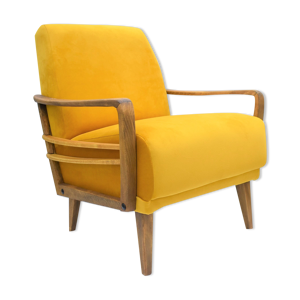 Fauteuil vintage jaune, Allemagne,