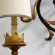 Vintage Florentine Wall Sconce XL in Forged Iron and Painted Sheet Metal – Black and Gold, 1970s