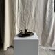 Antique blackened gold hand candlestick H8 D13.5