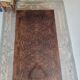 Table basse marqueterie bois de loupe 1970