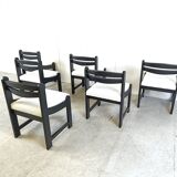 Set of 6 vintage chairs 70s