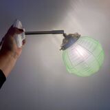 Vintage art deco globe wall light in green glass