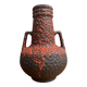 Fat Lava vase in red and black West Germany pottery