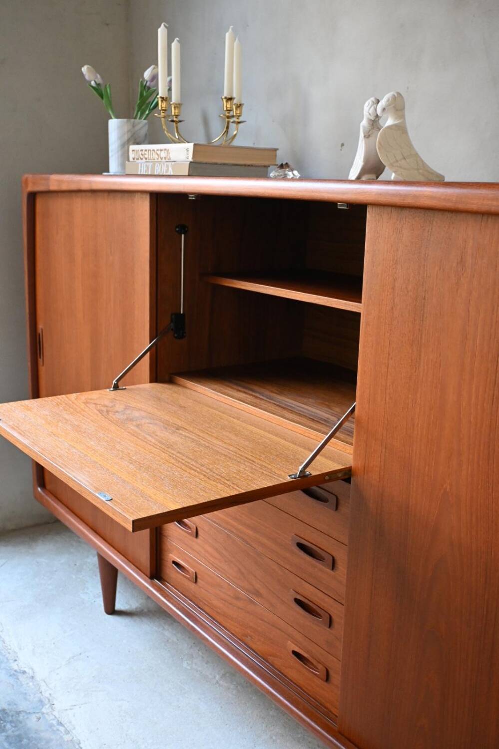 Danish Deaign Highboard by H.P. Hansen in Teak