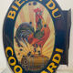 Ancienne plaque émaillée double face "Bière du Coq Hardy" 50x70cm 30's