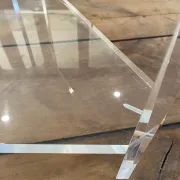 Triangular plexiglass coffee table end table Altuglas David Lange 70