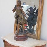 Louis XV style curved chest of drawers in marquetry