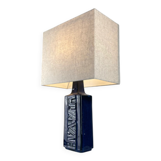 Danish blue ceramic table lamp by Désirée Stentoj, 1960.