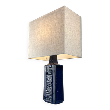 Danish blue ceramic table lamp by Désirée Stentoj, 1960.
