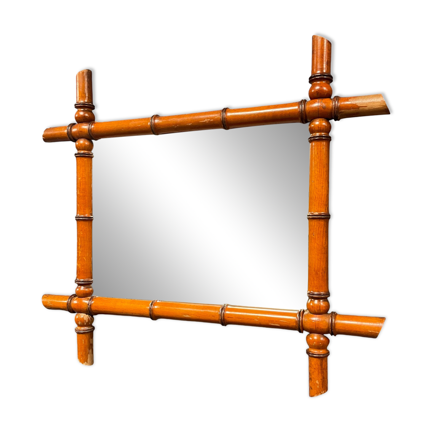 Antique faux bamboo mirror from France
