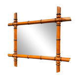 Miroir ancien en imitation bambou de France