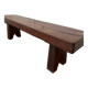 Brutalist Folk Art Bench Solid Oak