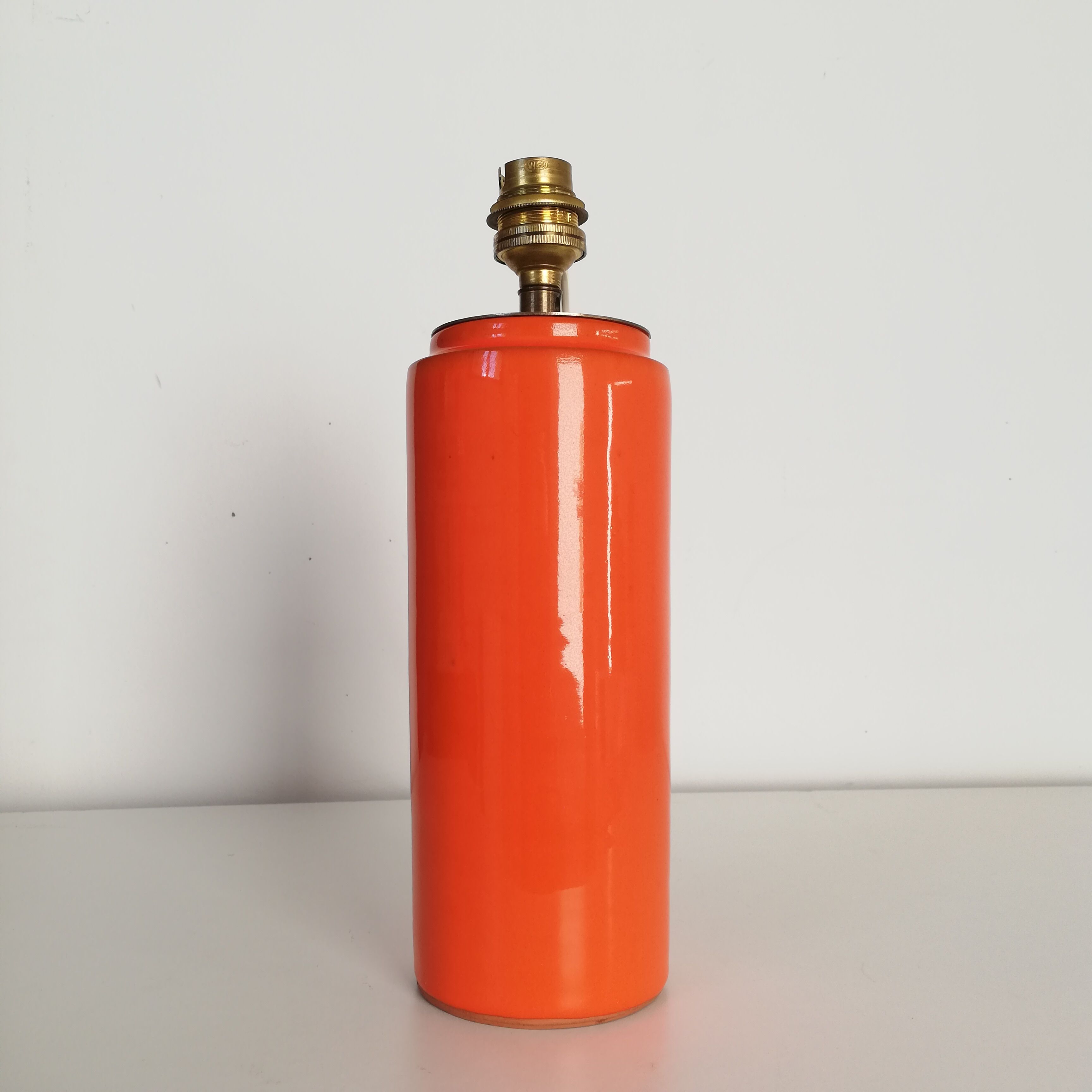 Pied de lampe céramique, orange