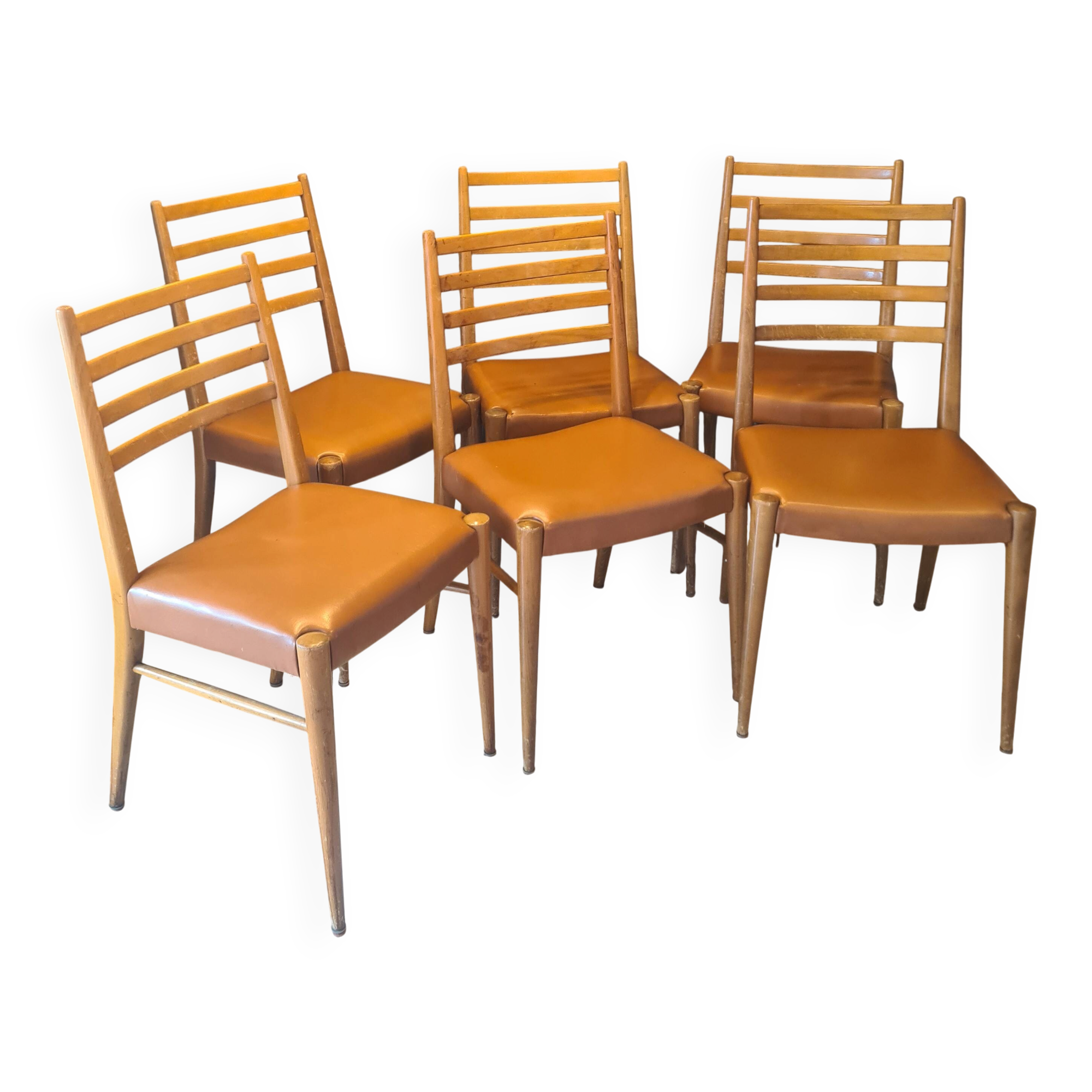 lot of 6 teak chairs from the 1950s, Scandinavian, Danish 87 x 44 x 43 BEG