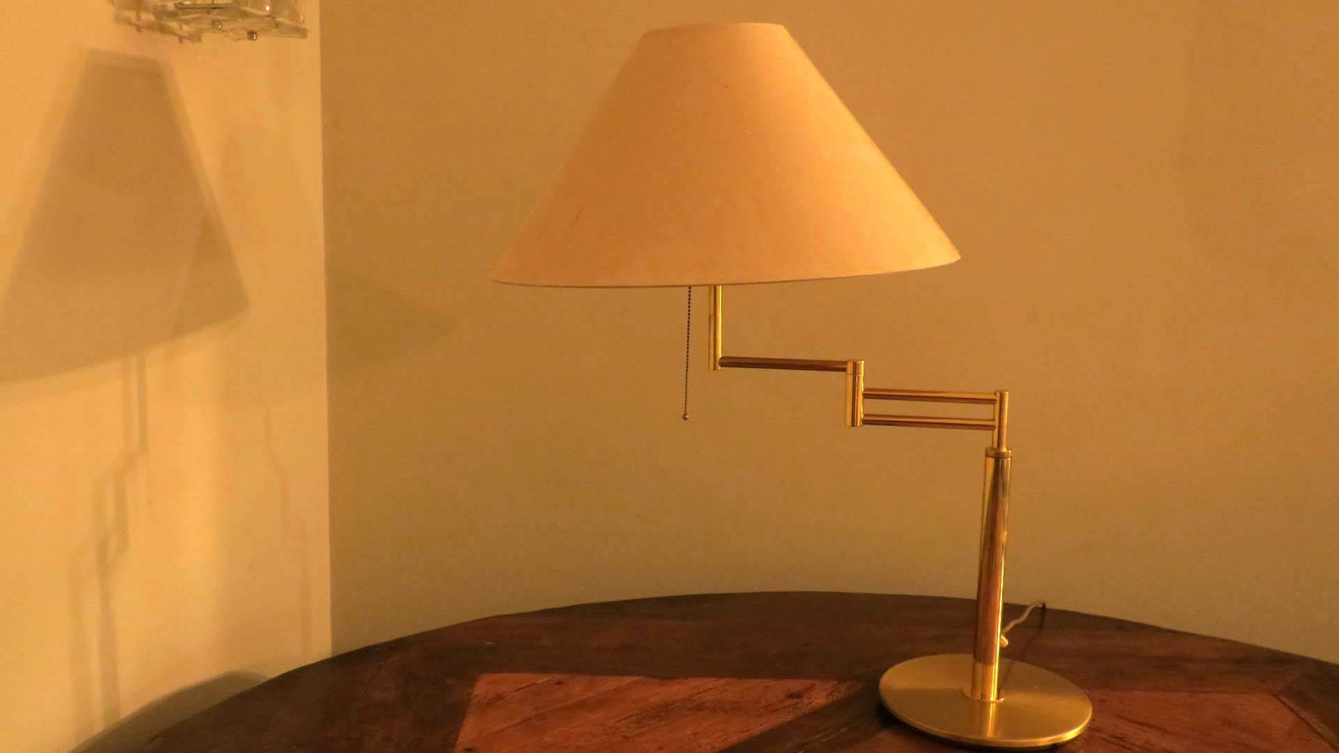 Italian multi-adjustable brass table lamp by Relux Milano, 1970s