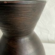 Ceramic vase painted in brown (wood effect), rounded model