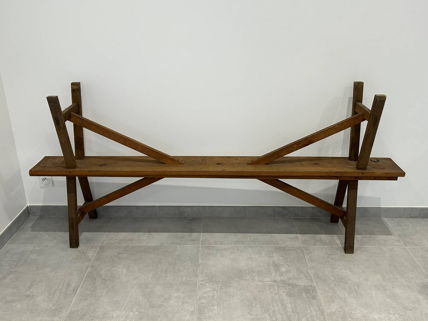 Pair of natural wood benches