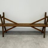 Pair of natural wood benches