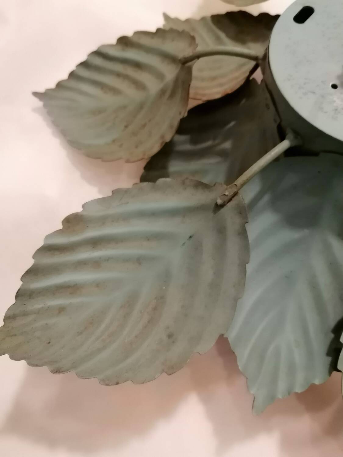 Green and gold Masca flower wall or ceiling light - Circa 1970