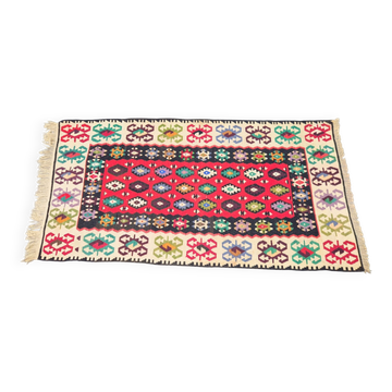 Tapis mural boho vintage Kelim, années 1950
