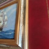 Set of two paintings with identical gold and silver frames