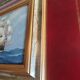 Set of two paintings with identical gold and silver frames
