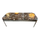 Table basse années 70 en marbre Breccia et Chrome