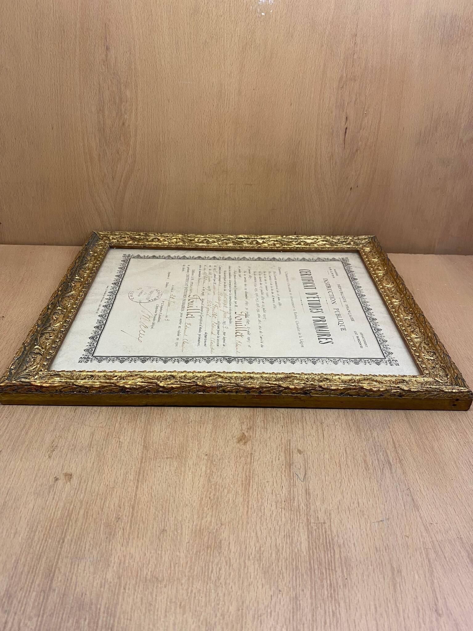 Education certificate frame