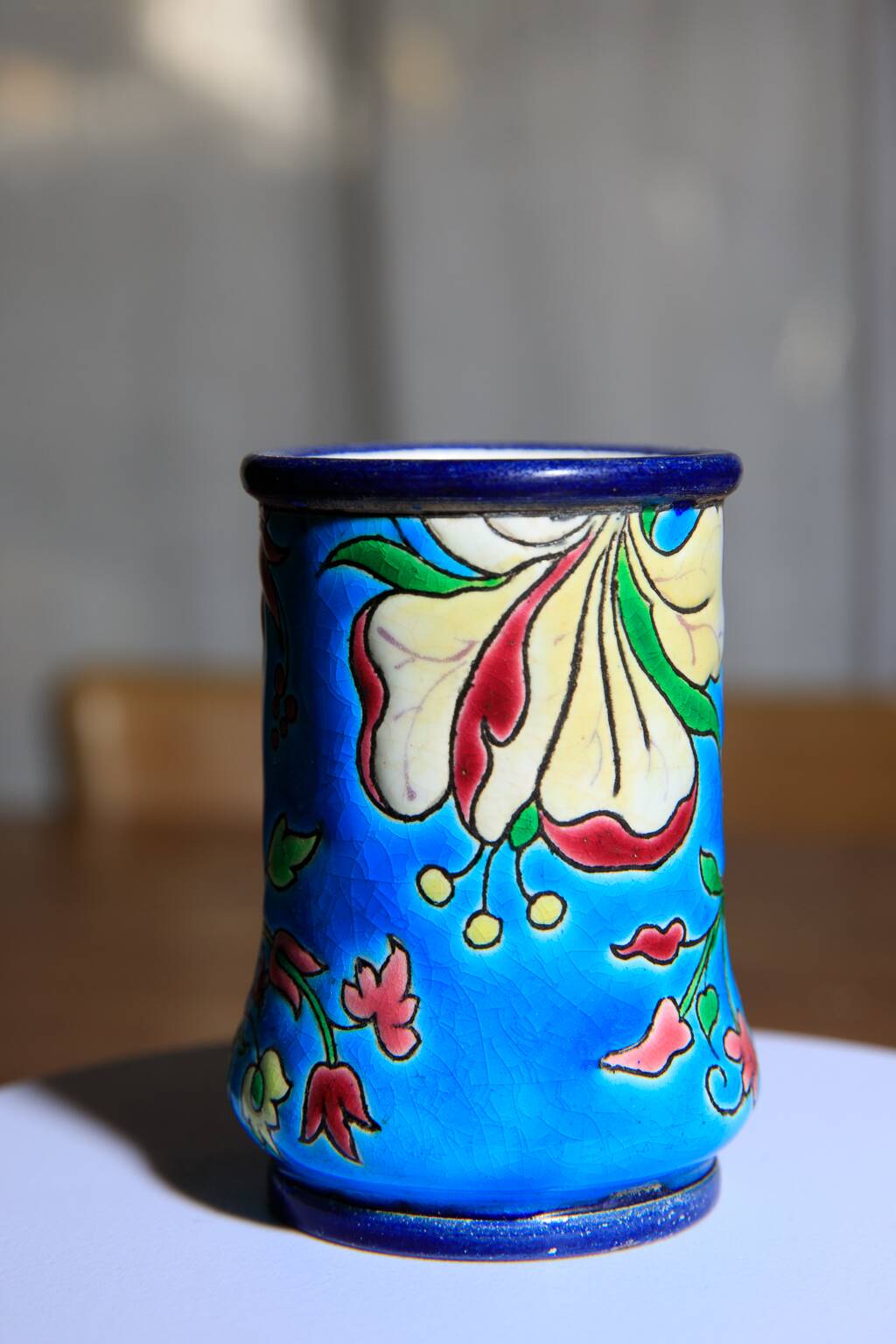 Paire de vases en emaux de longwy
