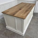 Large white oak craft bench