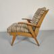 Paire de fauteuils vintage bois tissus 1960s