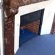 Louis Philippe style fireplace in speckled red marble 20th century