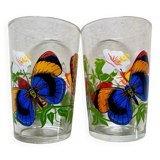 Vintage butterfly glass duo